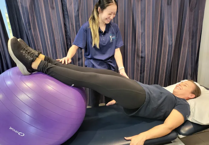 Core strengthening on an Exercise ball - with Physio